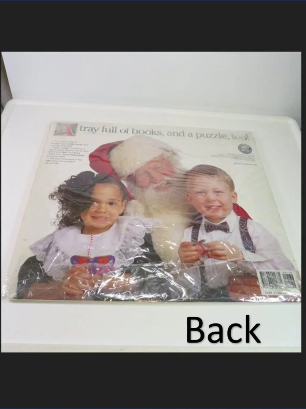 Santa’s Christmas Story Tray 1991, Vintage 22 Mini Board Books Stand Up Decor